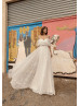 Two Piece Ivory Lace Satin Charming Wedding Dress